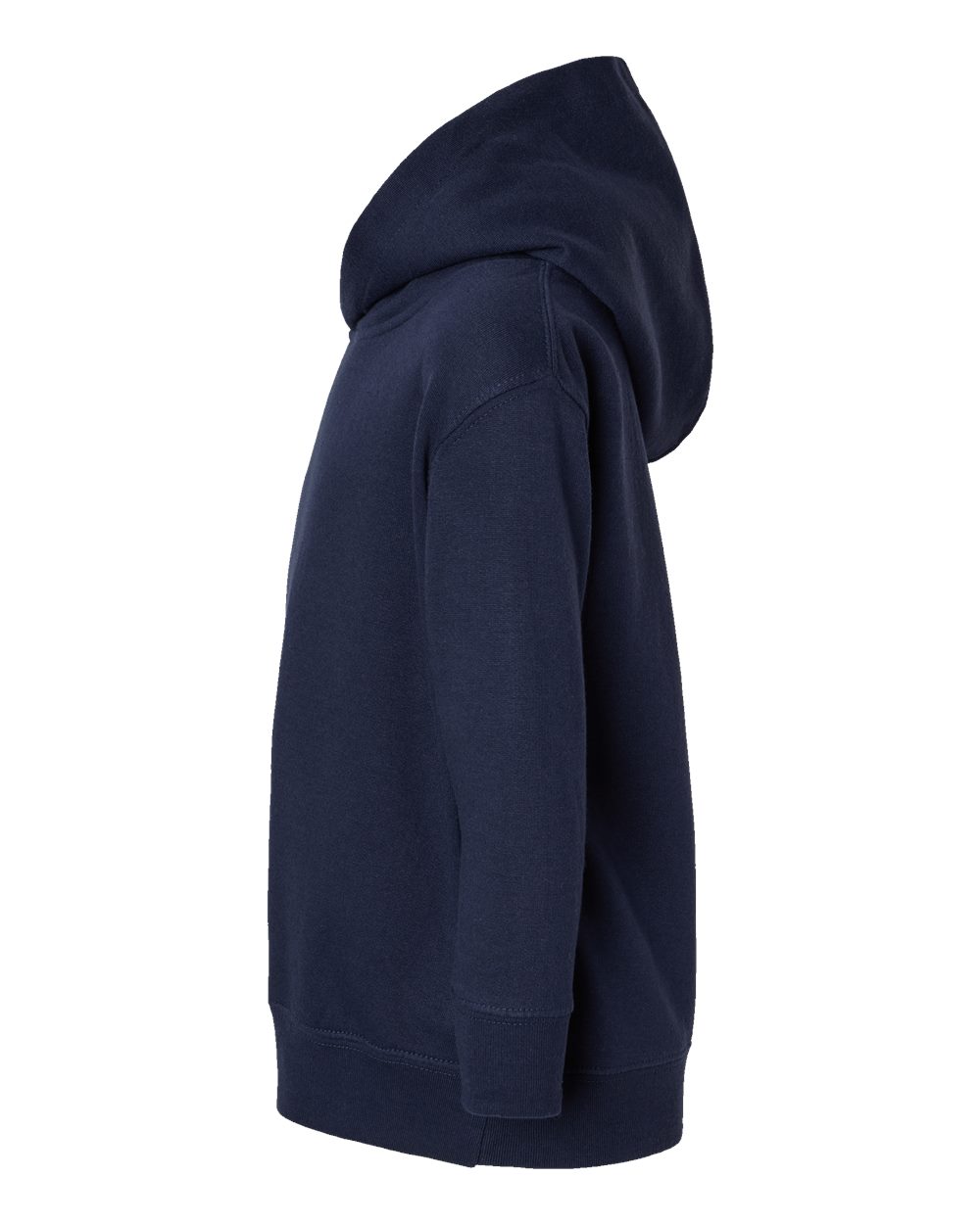 Left View of Navy Toddler Pullover Fleece Hoodie - 3326