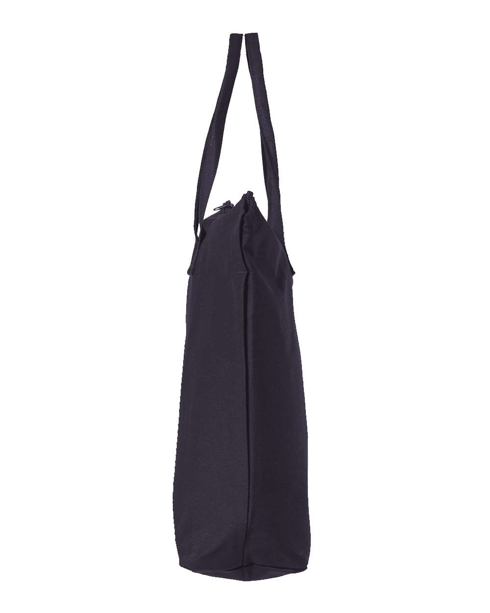 Left View of Navy Tote with Top Zippered Closure - 8863