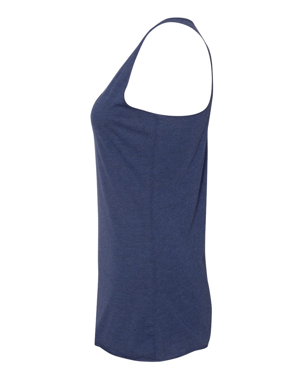 Left View of Navy Triblend Women's Triblend Racerback Tank - 8430