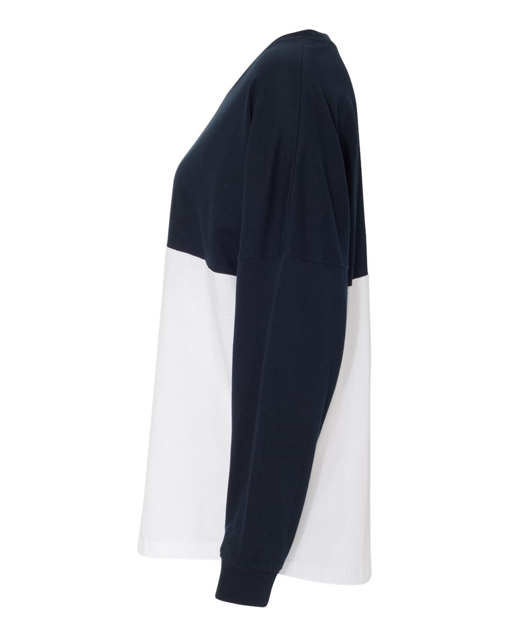 Left View of Navy/ White Game Day Jersey Long Sleeve T-Shirt - 8229