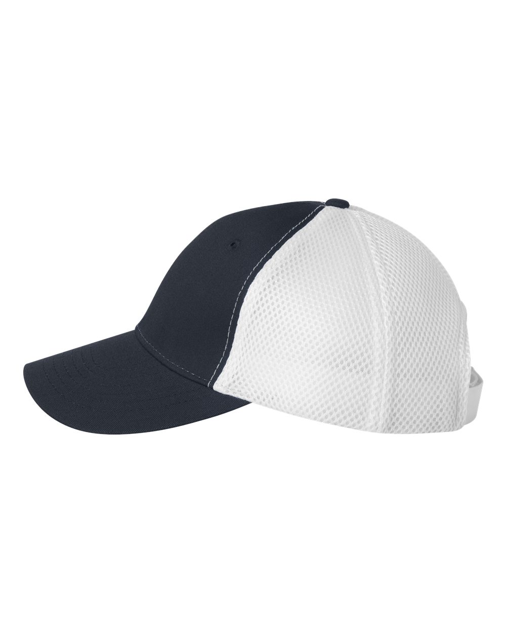 Left View of Navy/ White Spacer Mesh-Back Cap - 3200