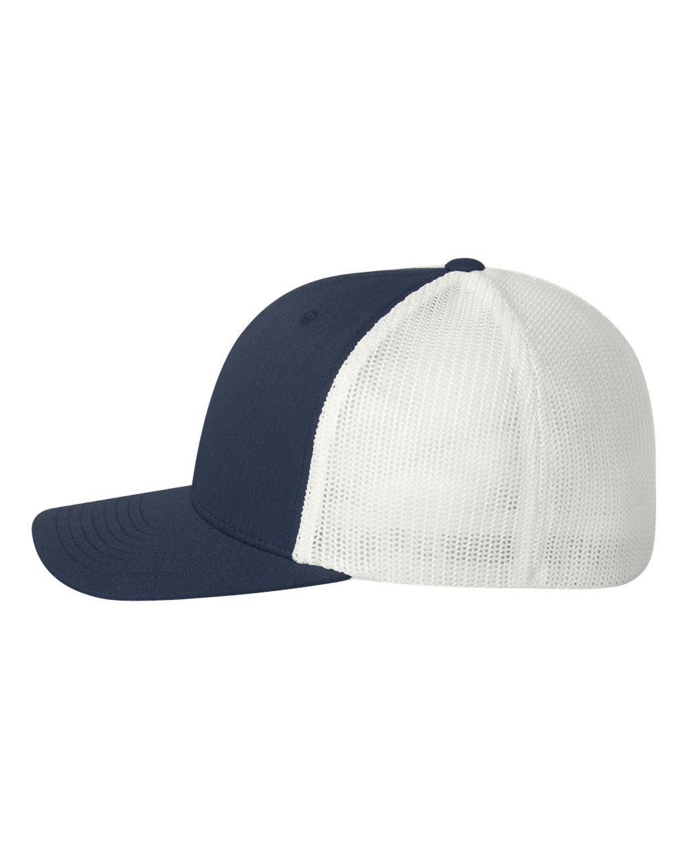 Left View of Navy/ White Trucker Cap - 6511