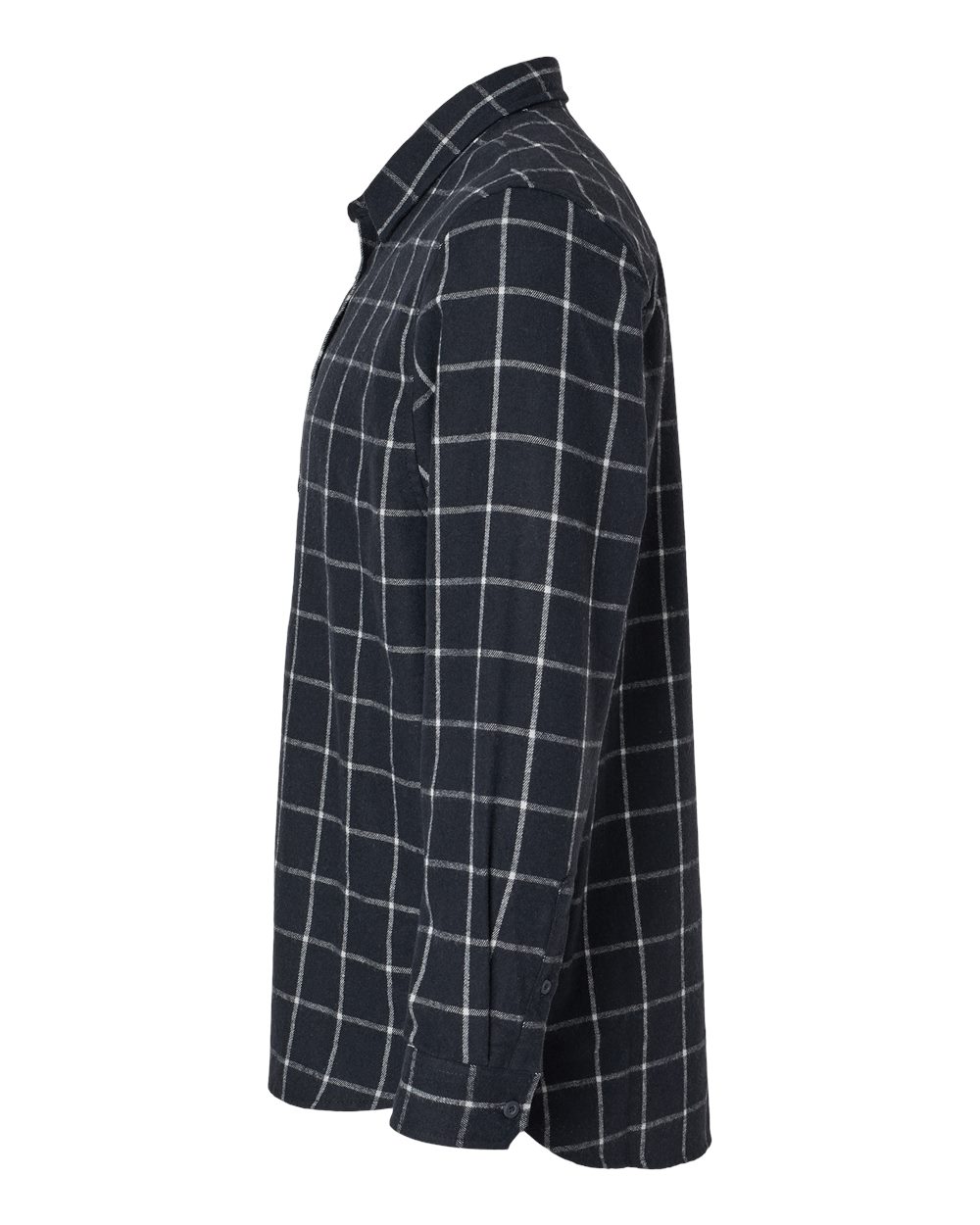 Left View of Navy/ White Women's Boyfriend Flannel - 5215