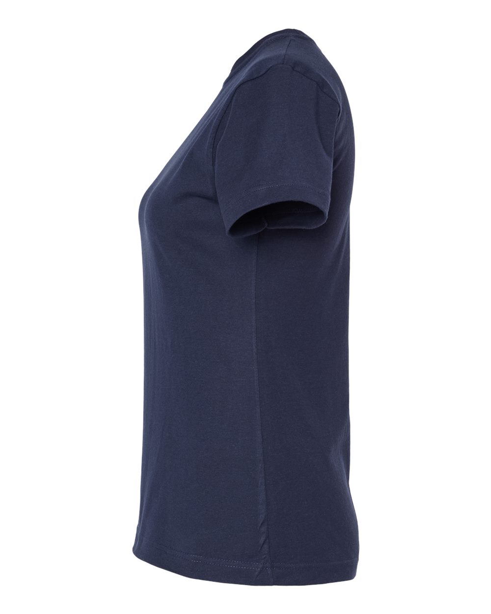 Left View of Navy Women's Fine Jersey Classic Fit T-Shirt - 216