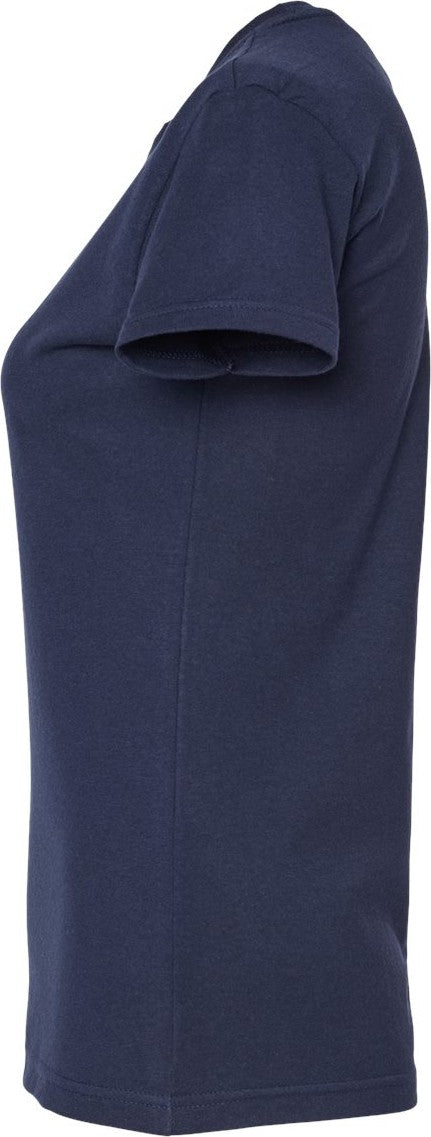 Left View of Navy Women's Fine Jersey Slim Fit T-Shirt - 213