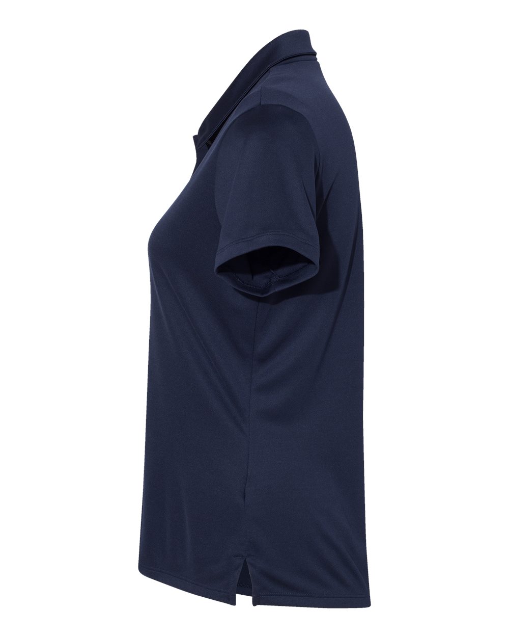 Left View of Navy Women's Performance Polo - A231