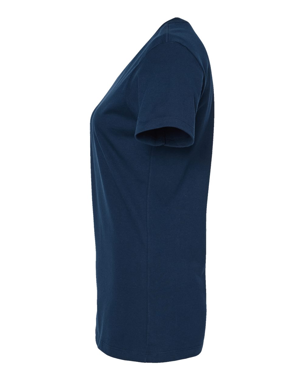 Left View of Navy Women's Premium Cotton T-Shirt - 516