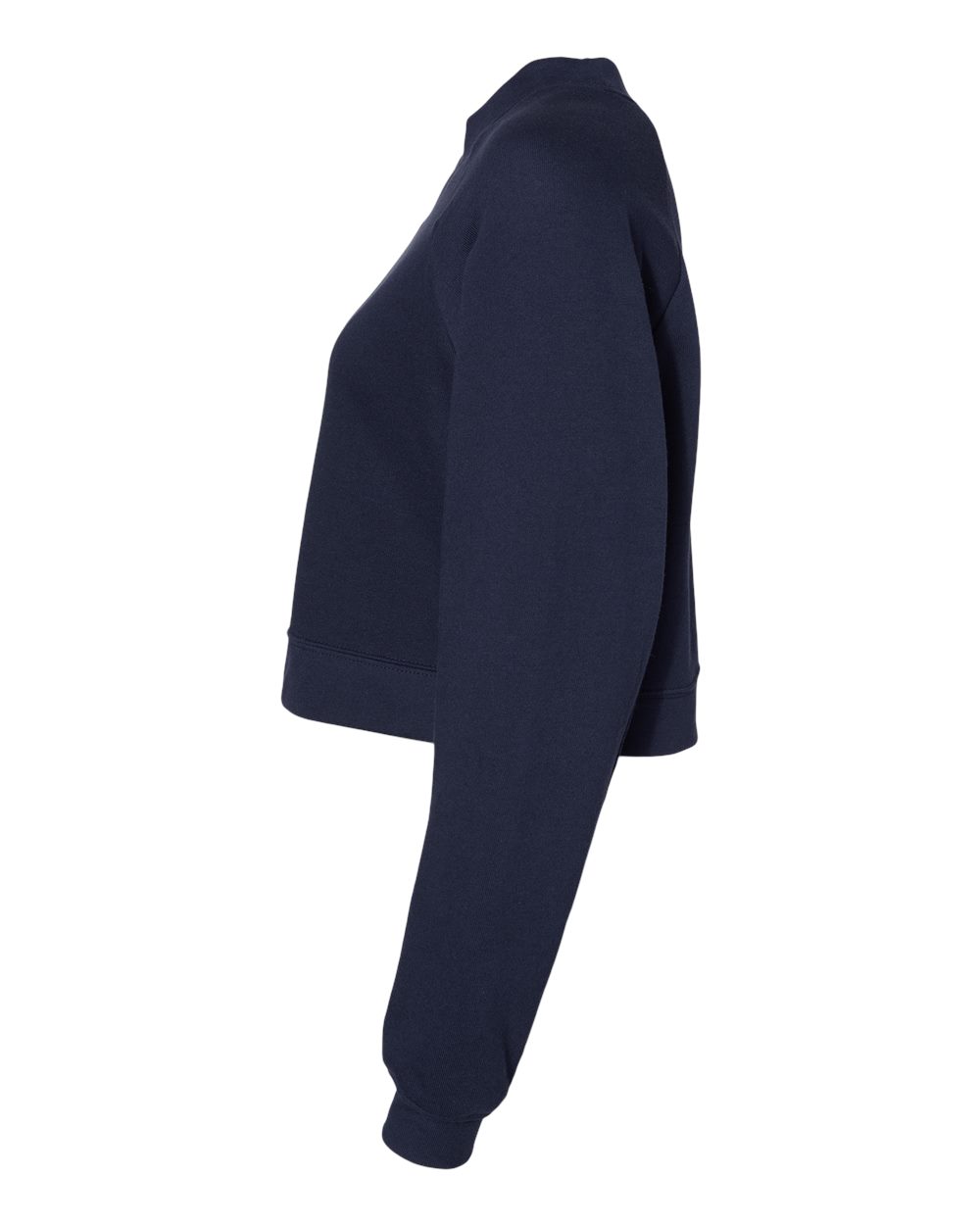 Left View of Navy Women's Raglan Pullover Fleece - 7505