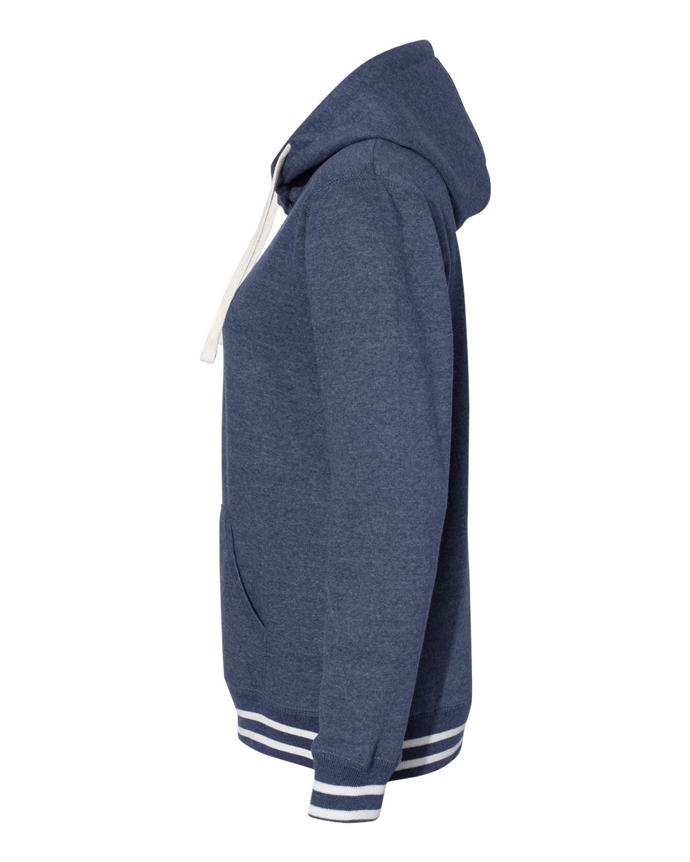 Left View of Navy Women’s Relay Hooded Sweatshirt - 8651