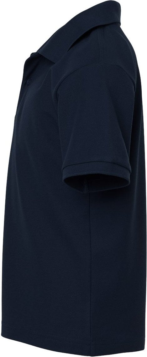 Left View of Navy Youth Pique Polo - 62800Y