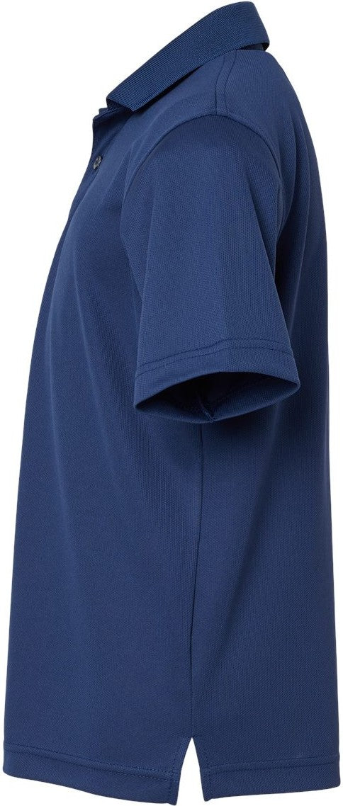 Left View of Navy Youth Saratoga Performance Mini Mesh Polo - 108Y