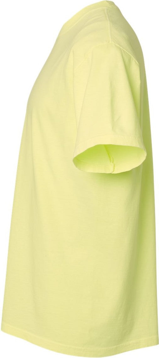 Left View of Neon Lemon Garment-Dyed Heavyweight T-Shirt - 1717