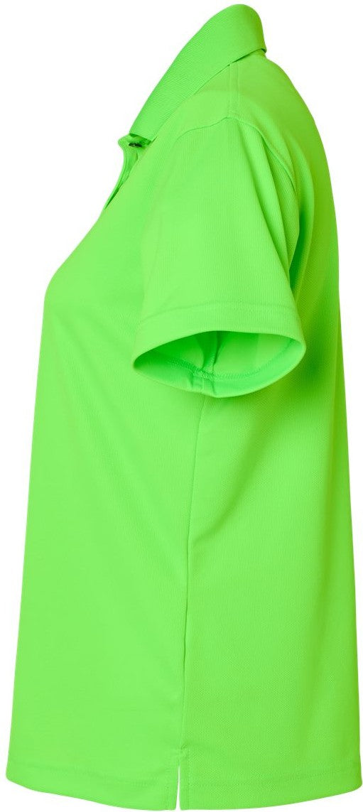 Left View of Neon Lime Women's Saratoga Performance Mini Mesh Polo - 104
