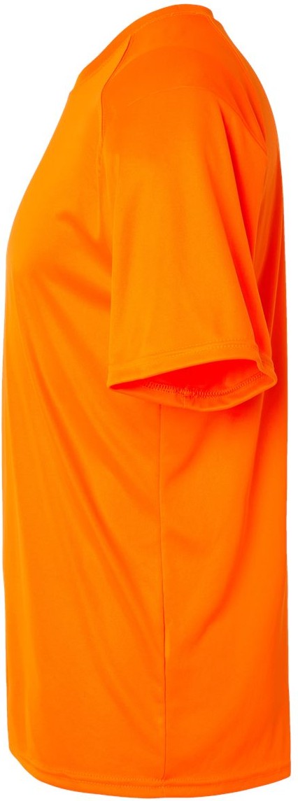 Left View of Neon Orange Islander Performance T-Shirt - 200