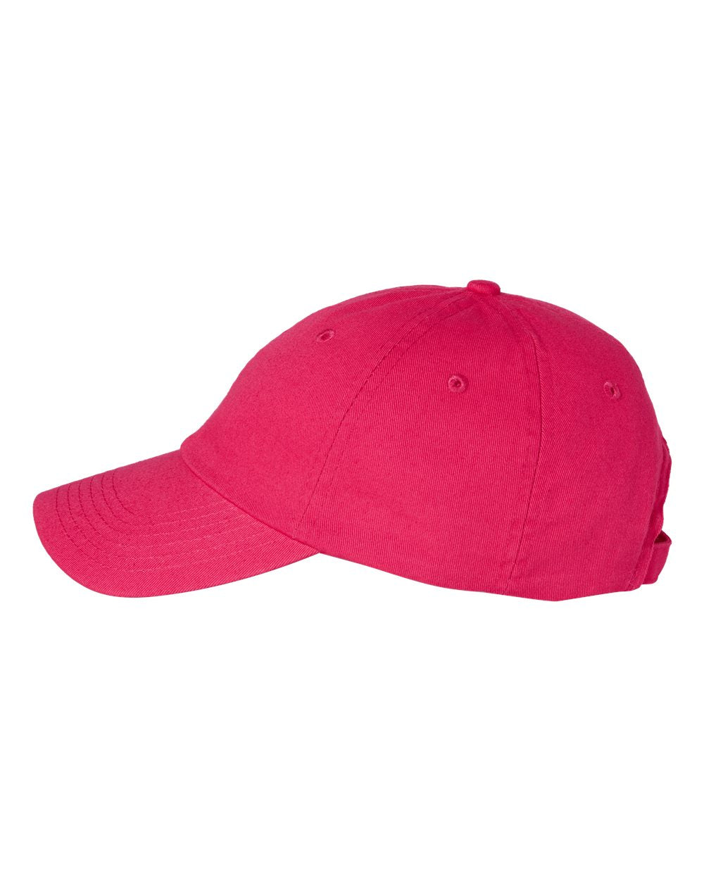 Left View of Neon Pink Bio-Washed Classic Dad Hat - VC300A