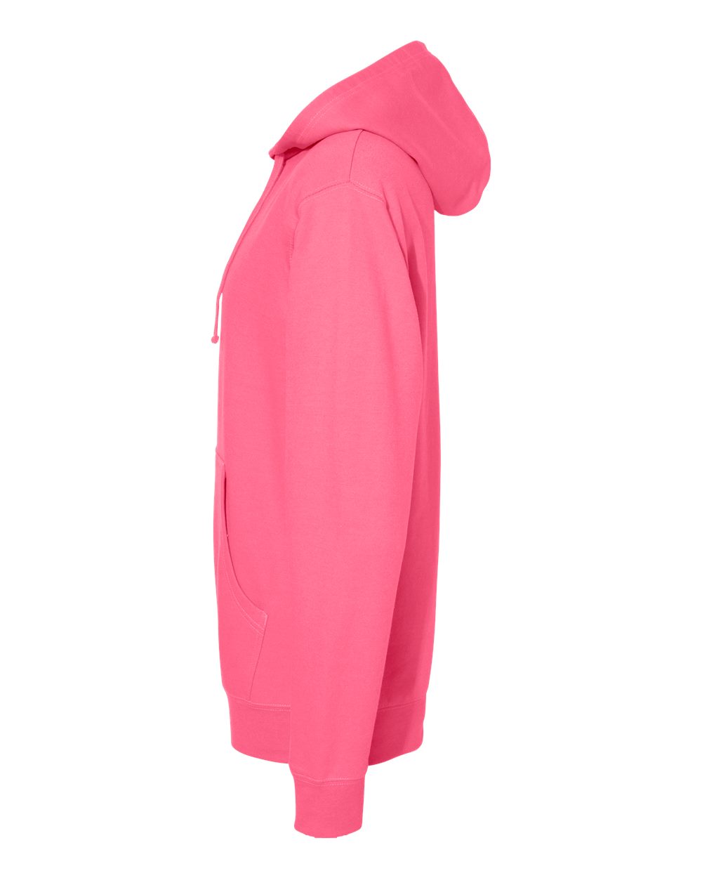 Left View of Neon Pink Midweight Hooded Sweatshirt - SS4500