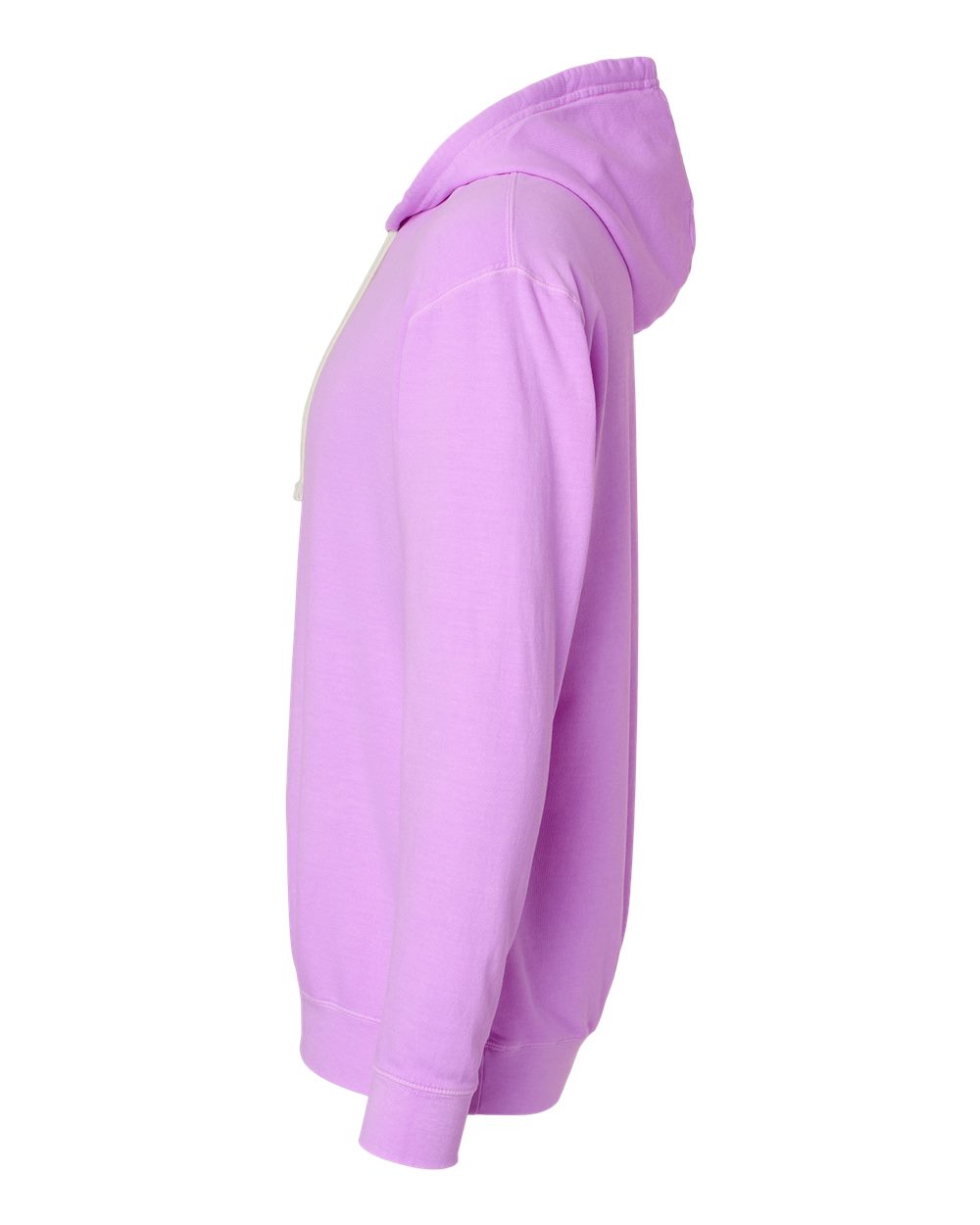 Left View of Neon Violet Garment-Dyed Lightweight Fleece Hooded Sweatshirt - 1467