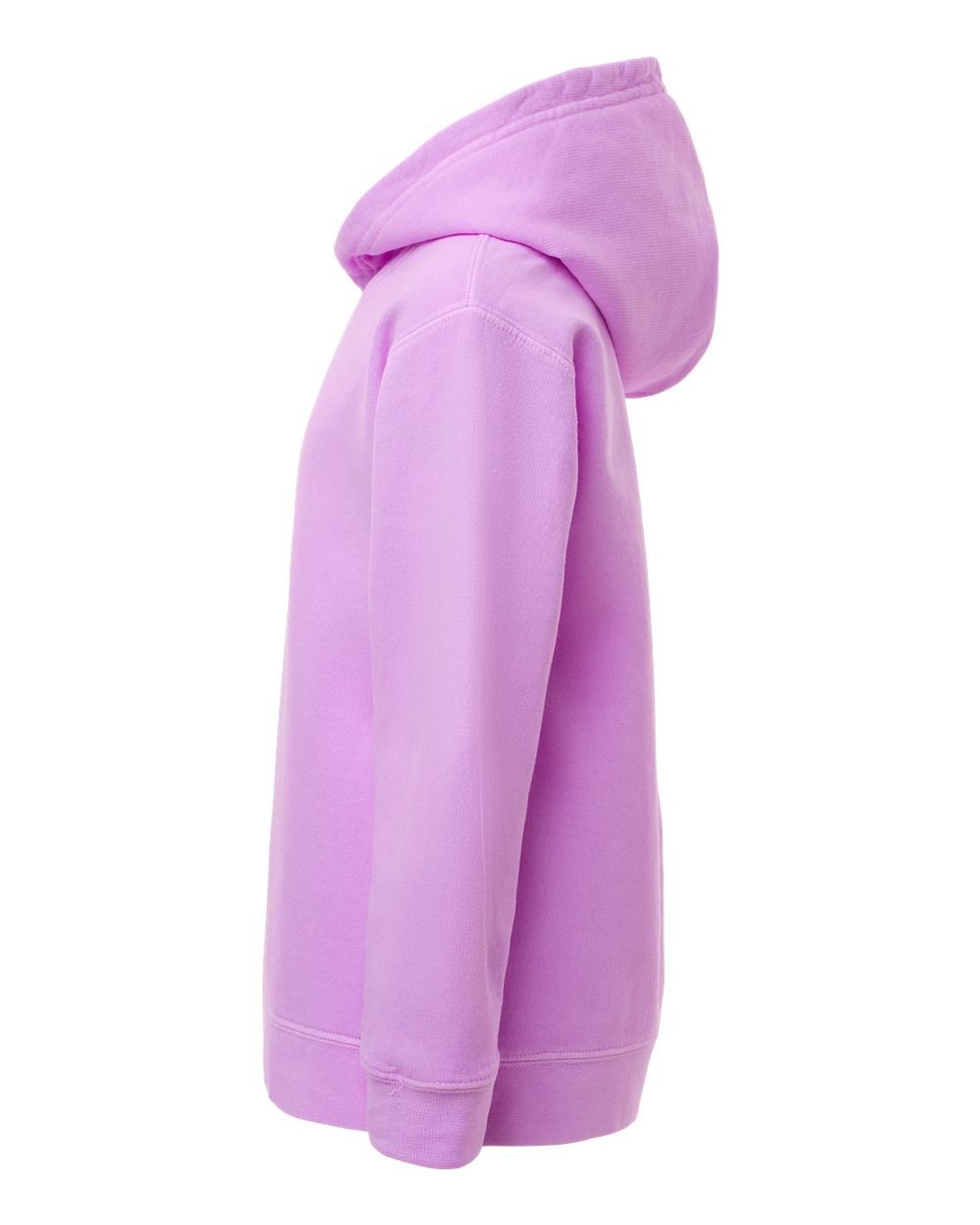 Left View of Neon Violet Garment-Dyed Youth Lightweight Fleece Hooded Sweatshirt - 1467Y