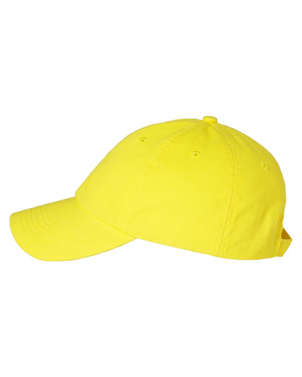 Left View of Neon Yellow Bio-Washed Classic Dad Hat - VC300A