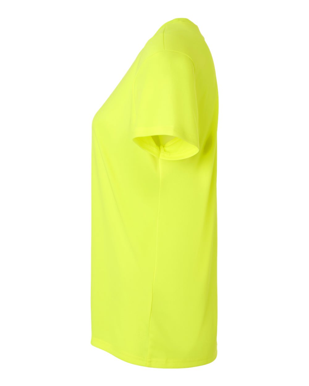 Left View of Neon Yellow Pro-Lock Women's Performance T-Shirt - 48000L