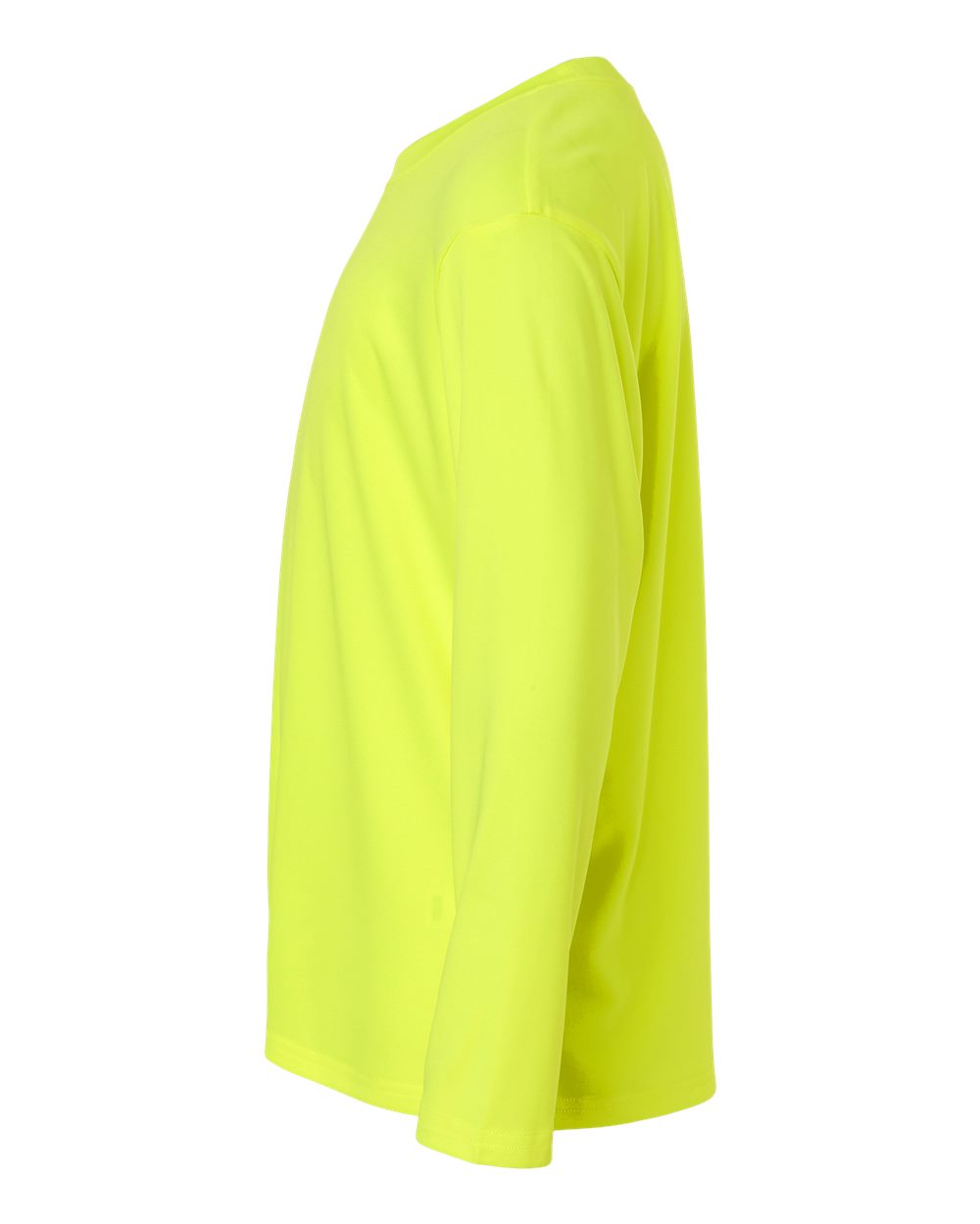 Left View of Neon Yellow Pro-Lock Youth Performance Long Sleeve T-Shirt - 48400Y