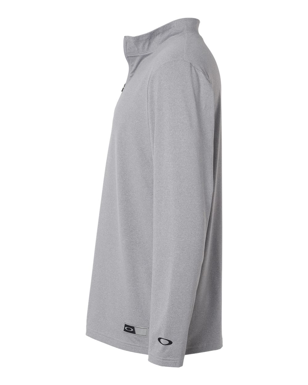 Left View of New Granite Heather Team Issue Podium Quarter-Zip Pullover - FOA402997