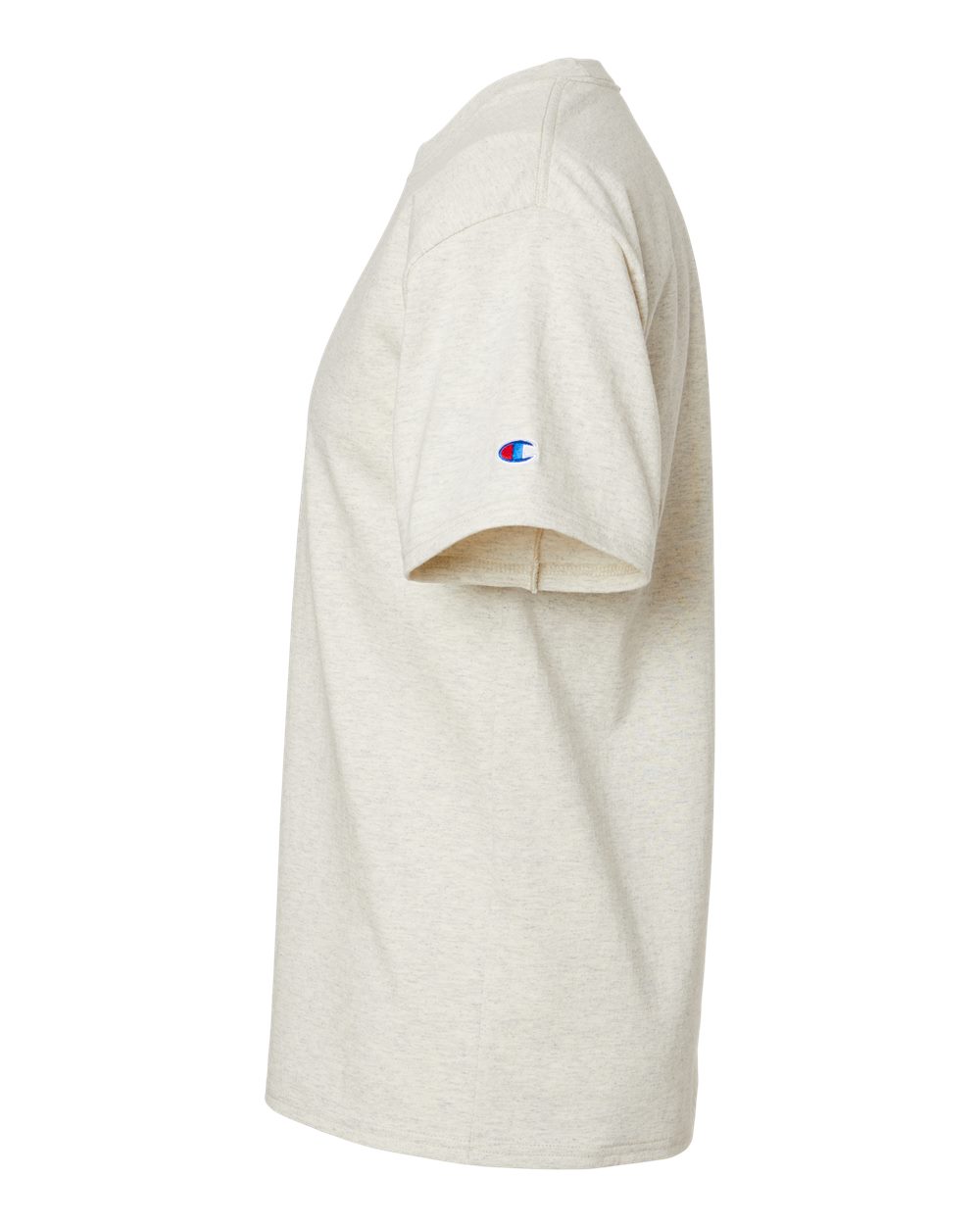 Left View of Oatmeal Heather T-Shirt - T425