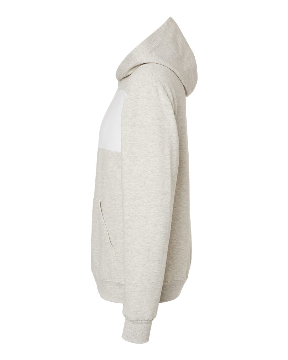 Left View of Oatmeal Heather/ White Nublend® Billboard Hooded Sweatshirt - 98CR