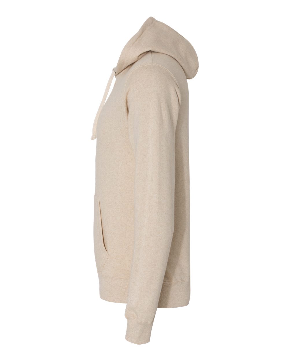 Left View of Oatmeal Triblend Triblend Fleece Hooded Sweatshirt - 8871