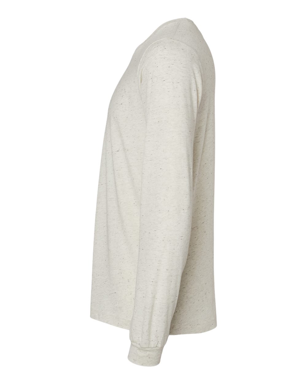 Left View of Oatmeal Triblend Triblend Long Sleeve Tee - 3513