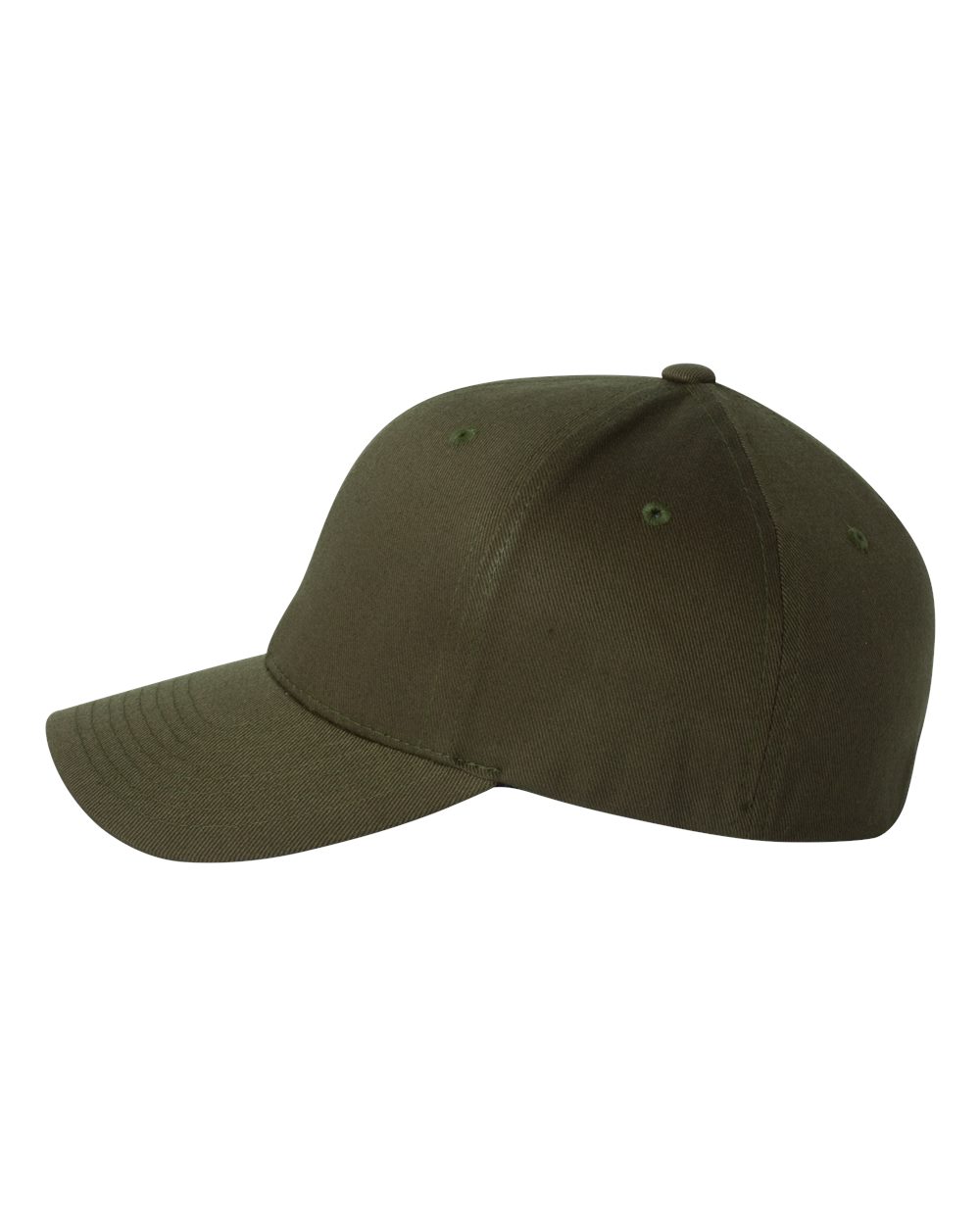 Left View of Olive Cotton Blend Cap - 6277