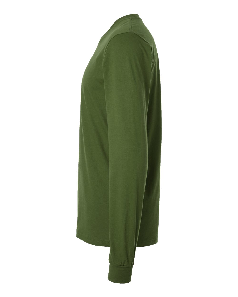 Left View of Olive Fine Jersey Long Sleeve Tee - 2007