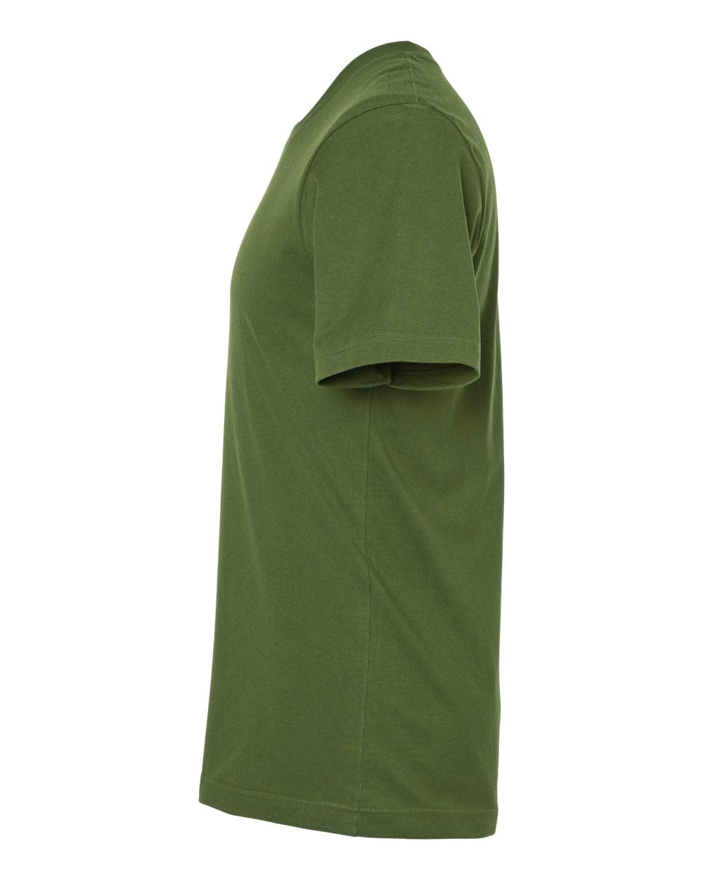 Left View of Olive Green Combed Cotton T-Shirt - 602