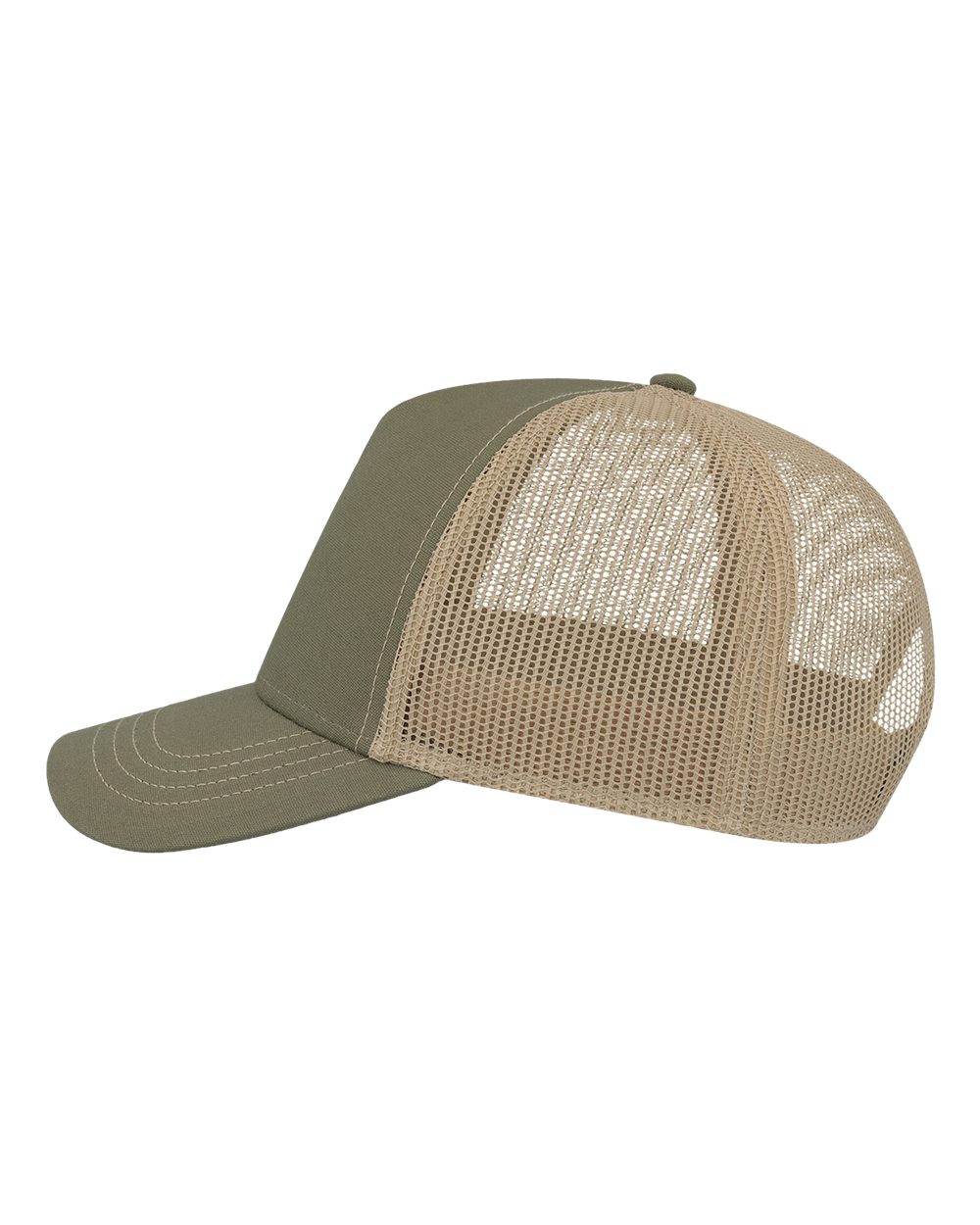 Left View of Olive Green/ Khaki Sustainable Canvas Cap - RAPPER