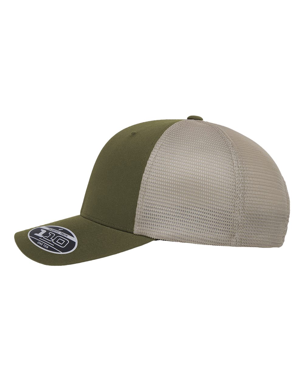 Left View of Olive/ Khaki 110® Mesh-Back Cap - 110M