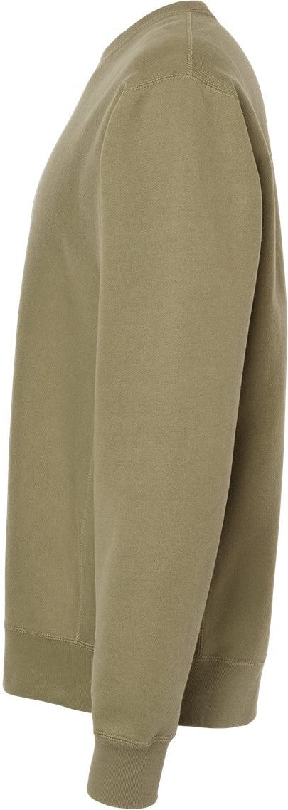 Left View of Olive Legend - Premium Heavyweight Cross-Grain Crewneck Sweatshirt - IND5000C