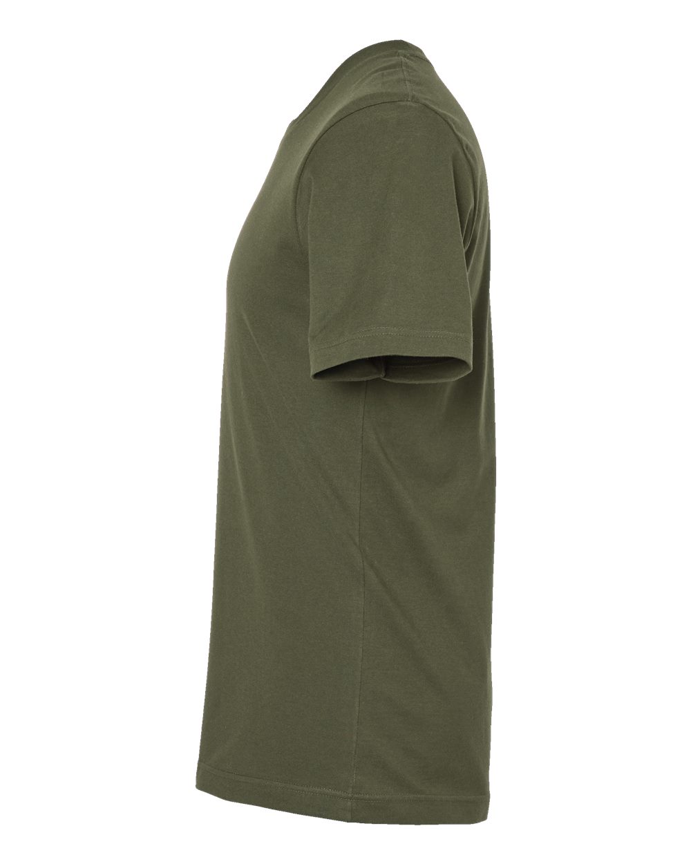 Left View of Olive Premium Cotton T-Shirt - 502