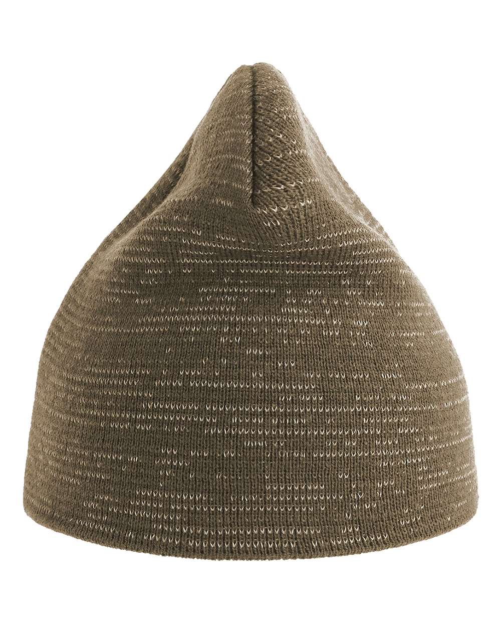 Left View of Olive Sustainable Reflective Beanie - SHINE