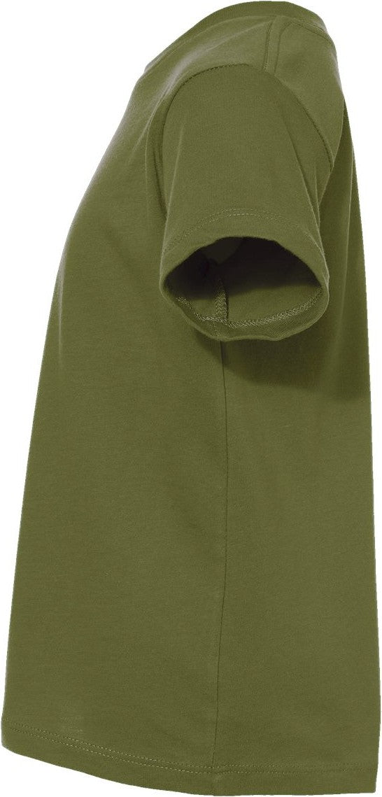 Left View of Olive Toddler Jersey Tee - 3001T