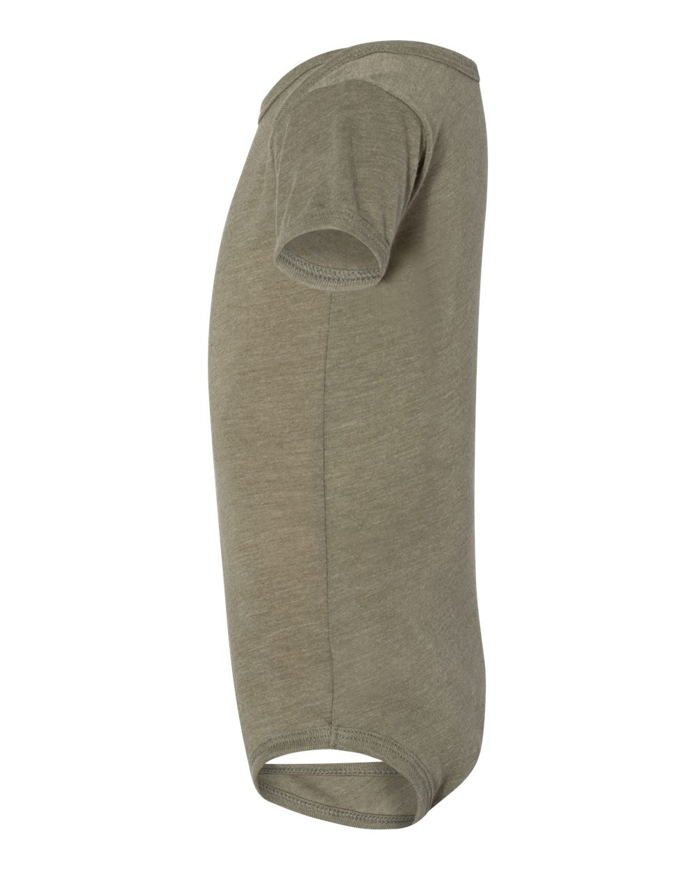 Left View of Olive Triblend Infant Triblend Short Sleeve One Piece - 134B