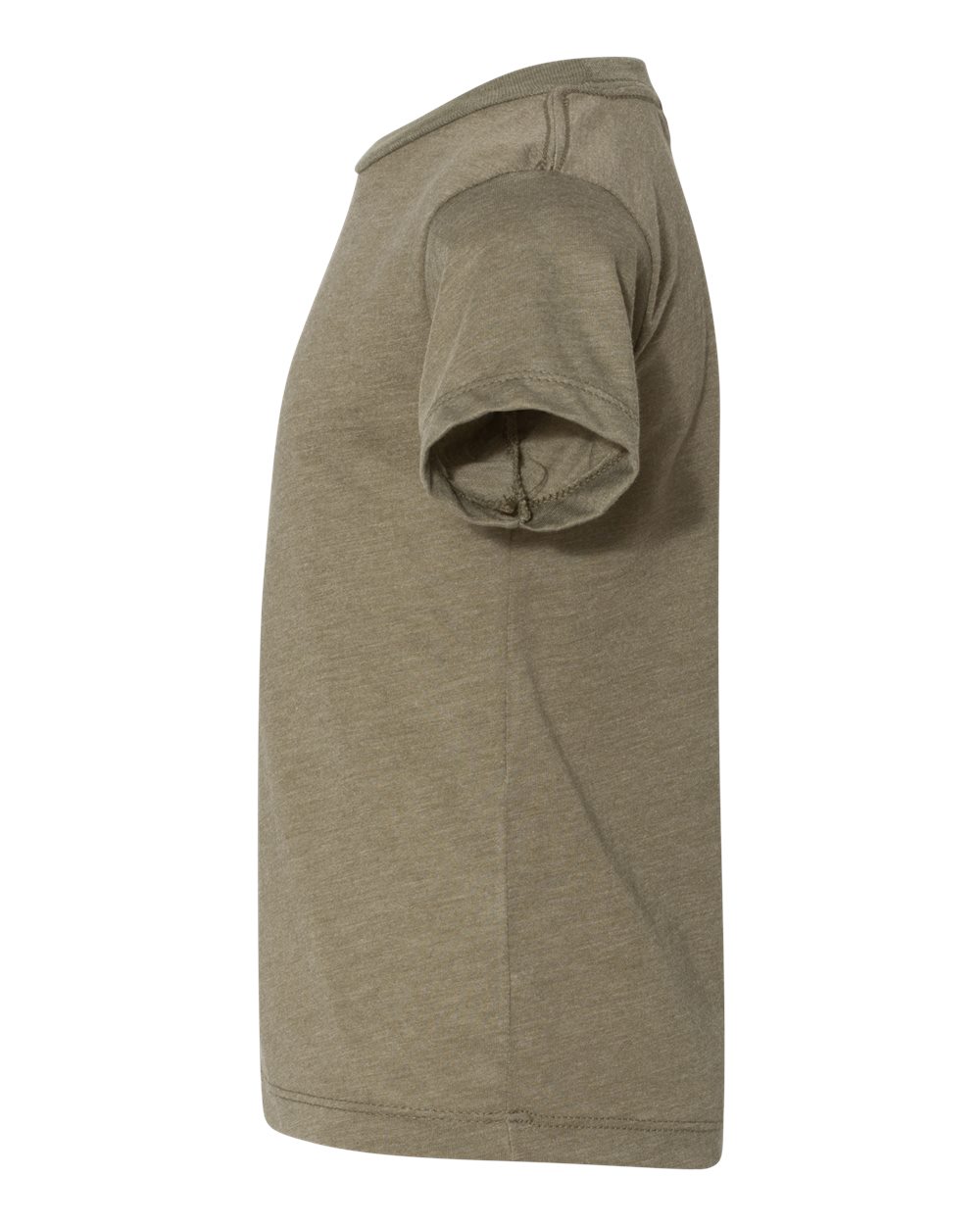 Left View of Olive Triblend Toddler Triblend Tee - 3413T