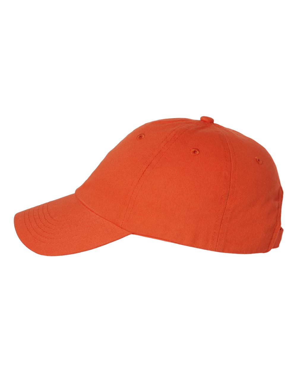 Left View of Orange Bio-Washed Classic Dad Hat - VC300A
