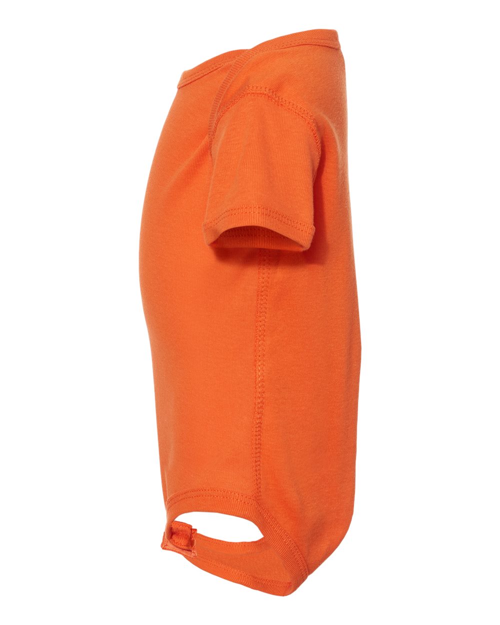 Left View of Orange Infant Baby Rib Bodysuit - 4400