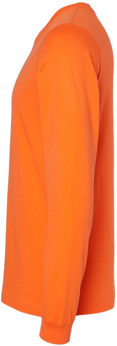 Left View of Orange Jersey Long Sleeve Tee - 3501