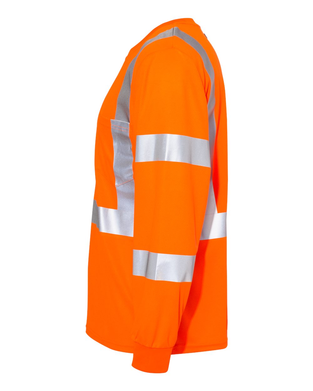 Left View of Orange Long Sleeve Class 3 T-Shirt - 9145-9146