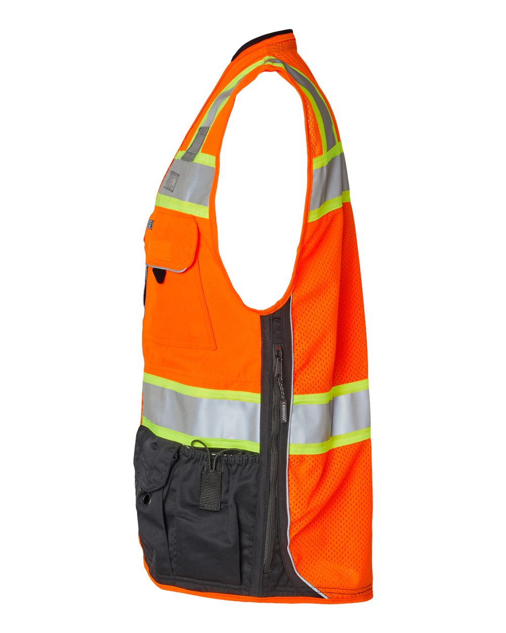 Left View of Orange Premium Black Series® Surveyors Vest - S5002-5003
