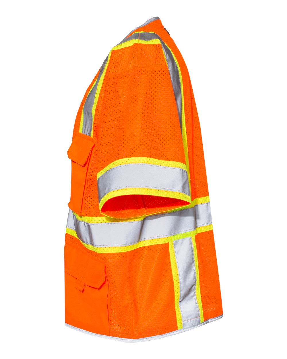 Left View of Orange Premium Brilliant Series® Heavy Duty Class 3 Vest - 1550-1551