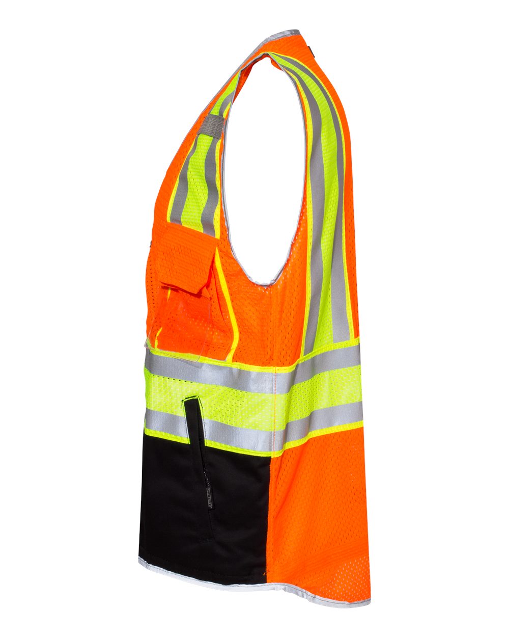 Left View of Orange Premium Brilliant Series® Ultimate Reflective Vest - 1543-1544