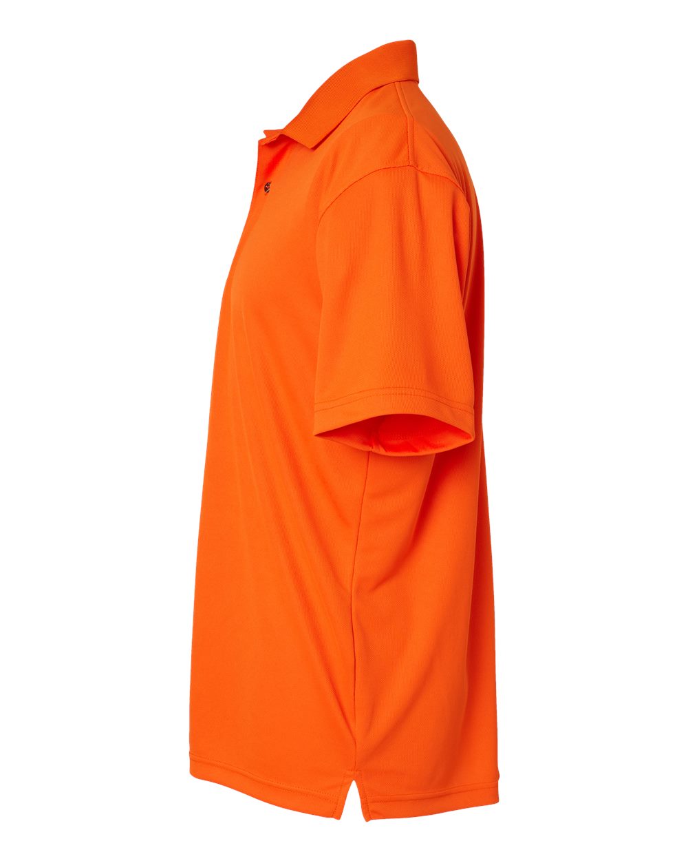 Left View of Orange Saratoga Performance Mini Mesh Polo - 100