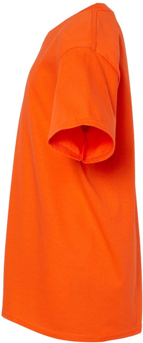 Left View of Orange Softstyle® Youth Midweight T-Shirt - 65000B